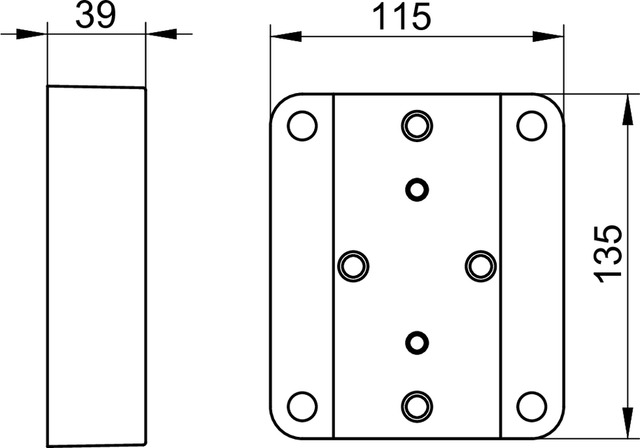 Переходная пластина для складного опорного поручня KEUCO AXESS 35004 010000 цвет Хром