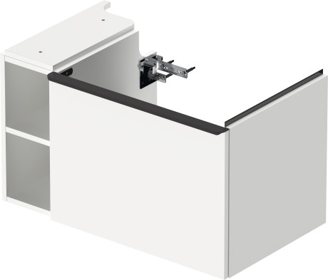 Тумба подвесная под раковину DURAVIT D-Neo DE425701818 784 мм х 452 мм, с выдвижным ящиком и открытой боковой полкой, белый матовый