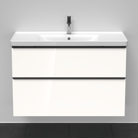 Тумба подвесная под раковину DURAVIT D-Neo DE435602222 984 мм х 452 мм, с выдвижным ящиком и выдвижным отделением, белый глянцевый