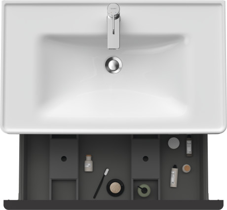 Тумба подвесная под раковину DURAVIT D-Neo DE425501818 784 мм х 452 мм, с одним выдвижным ящиком, белый матовый