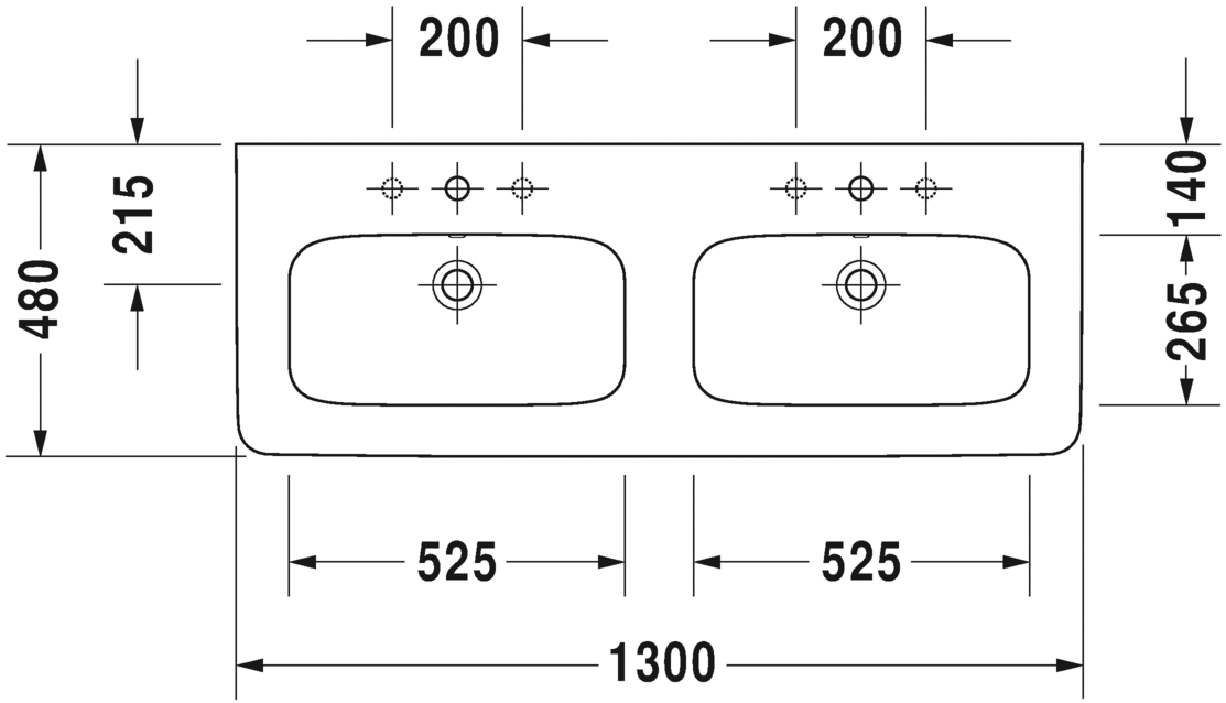 Раковина подвесная Duravit Durastyle 2338130000 130х48см