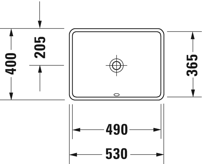 Раковина встраиваемая снизу Duravit Starck 3 03054900001 без отверстий под смеситель, с переливом, с покрытием WonderGliss,  белая