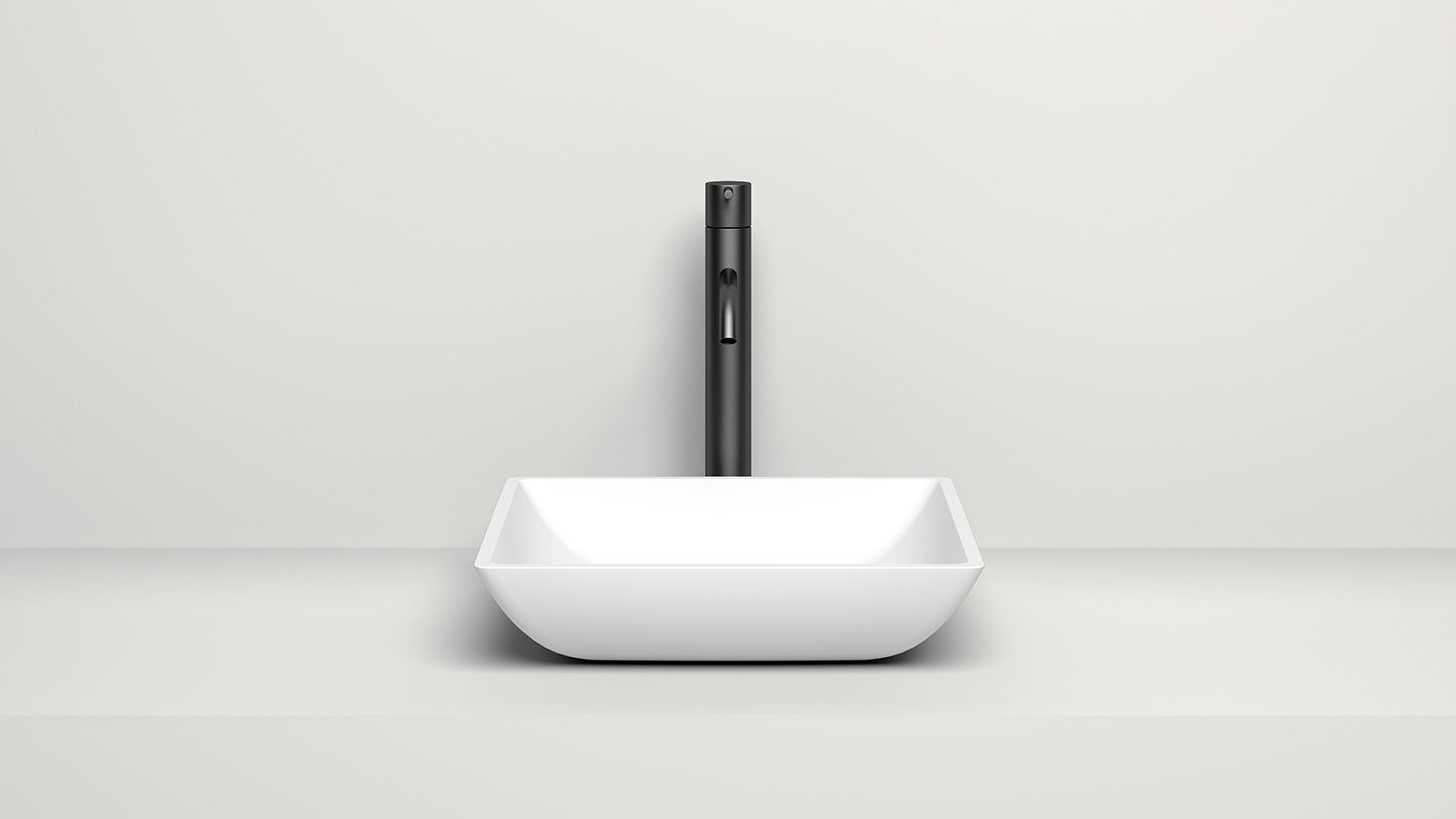 Раковина накладная квадратная SALINI CALLISTA 04 1101108G 380х380х85мм, S-Sense, без донного клапана, цвет Белый глянцевый