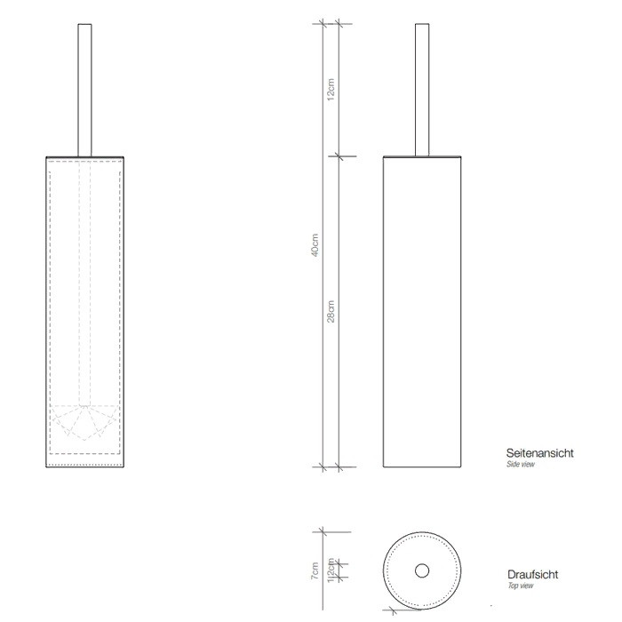 Ершик для унитаза  подвесной DECOR WALTHER   Mikado MK SBG  0521476   40 X Ø 7 см, цвет  сталь матовая