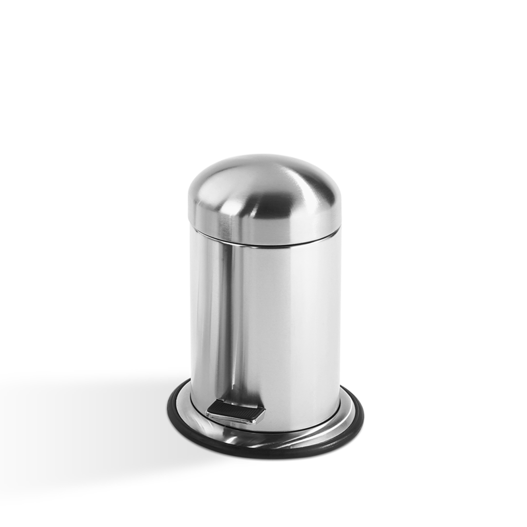 Ведро для мусора, с крышкой и педалью DECOR WALTHER TE 30   0608176   31 X 22 X 24 см,  3 л, цвет сталь матовая