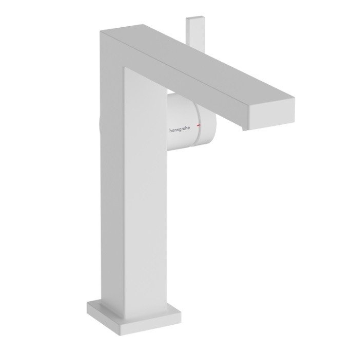 Однорычажный смеситель для раковины Hansgrohe Tecturis E 73040700 CoolStart, с клапаном push-open, цвет Белый матовый