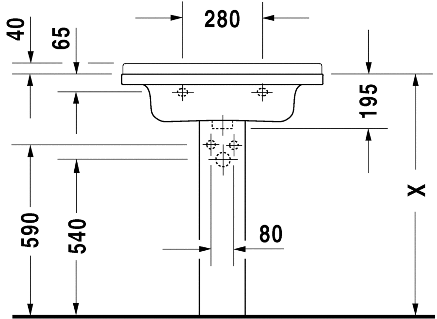 Раковина встраиваемая сверху Duravit Strack 3 0304700000 70х49 см