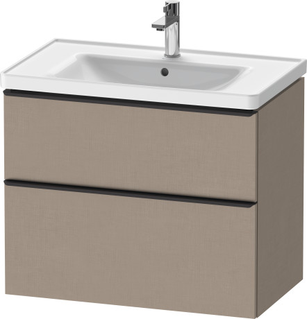 Тумба подвесная под раковину DURAVIT D-Neo DE435507575 784 мм х 452 мм, с выдвижным ящиком и выдвижным отделением, лён