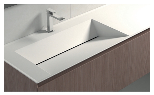 Раковина со столешницей BMT IKON TRIA RIM 870 811 94 02.4 DK   940х22х502 мм, с отверстием под смеситель, с бортиком, цвет белый матовый