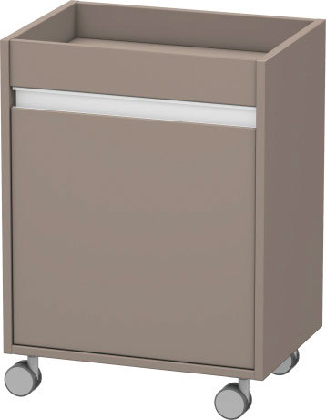 Тумба мобильная Duravit Ketho KT 2530 R 43 правая, с полками, с колёсиками, базальт матовый
