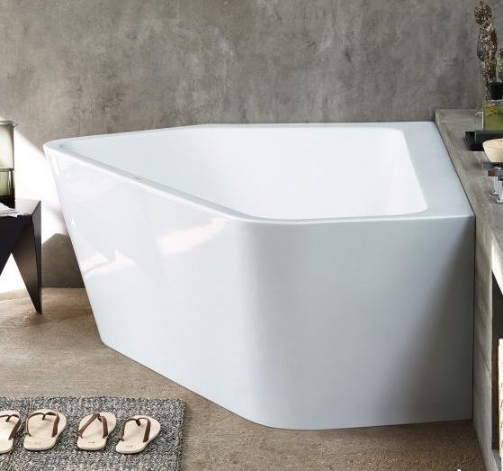 Акриловая ванна Duravit Paiova 5 700396000000000 1900 х 1400 c двумя разными наклонами спинки, с бесшовной акриловой панелью и рамой, угловая, белая