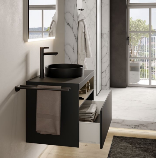 Тумба под раковину KEUCO STAGELINE 32853 300000 490 мм х 650 мм х 549 мм, с 1 выдвижным ящиком, с сифоном, белый/белый