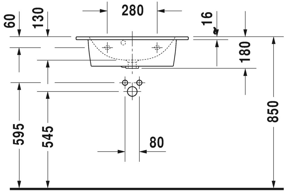 Раковина подвесная Duravit me by starck 2342630000 63х40см
