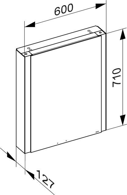 Правый зеркальный шкаф с подсветкой и подогревом для настенного монтажа KEUCO Somaris 14501 851101 127 мм х 600 мм х 710 мм, с 1 поворотной дверцей, цвет корпуса под Светлый дуб