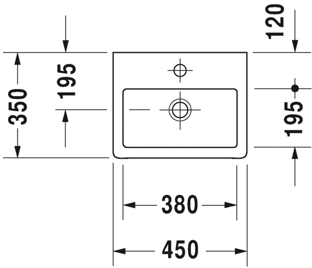 Раковина подвесная Duravit Vero 0704450827 45х35см