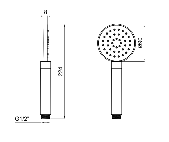 Ручной душ Posh ALMAR HAND SHOWERS E082108.AB из пластика ABS, цвет Absolute Black