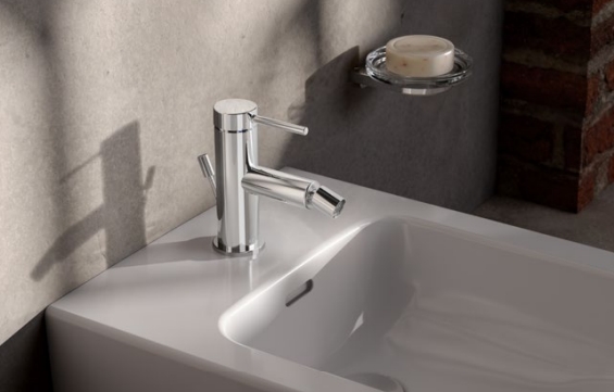 Смеситель однорычажный для биде KEUCO IXMO 59509 373000 с донным клапаном, чёрный матовый