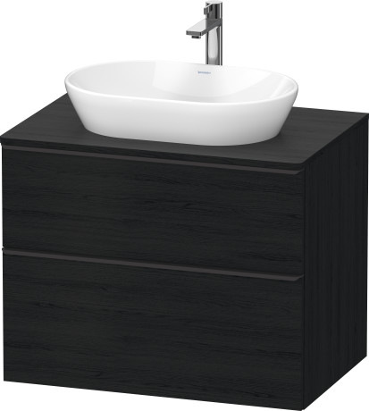 Тумба подвесная под раковину DURAVIT D-Neo DE496701616 800 мм х 550 мм, с консолью, с двумя выдвижными ящиками, чёрный дуб