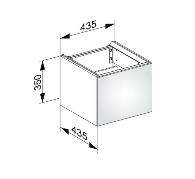 Тумба подвесная под раковину KEUCO EDITION 11 31198 570002 с одной дверцей, петли справа, с амортизатором, корпус матовый лак/фасад глянцевое стекло, чёрный