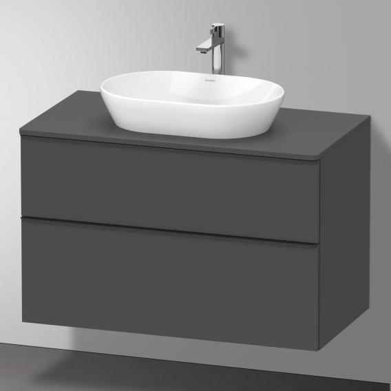 Тумба подвесная под раковину DURAVIT D-Neo DE496804949 550 мм х 1000 мм, с двумя выдвижными ящиками и консолью, графит матовый