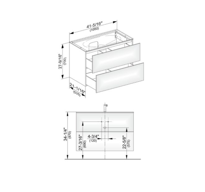 Тумба подвесная под раковину KEUCO EDITION 11 31352 180100 с двумя выдвижными фронтами, с внутренней светодиодной подсветкой, корпус матовый лак/фасад глянцевое стекло, кашемир
