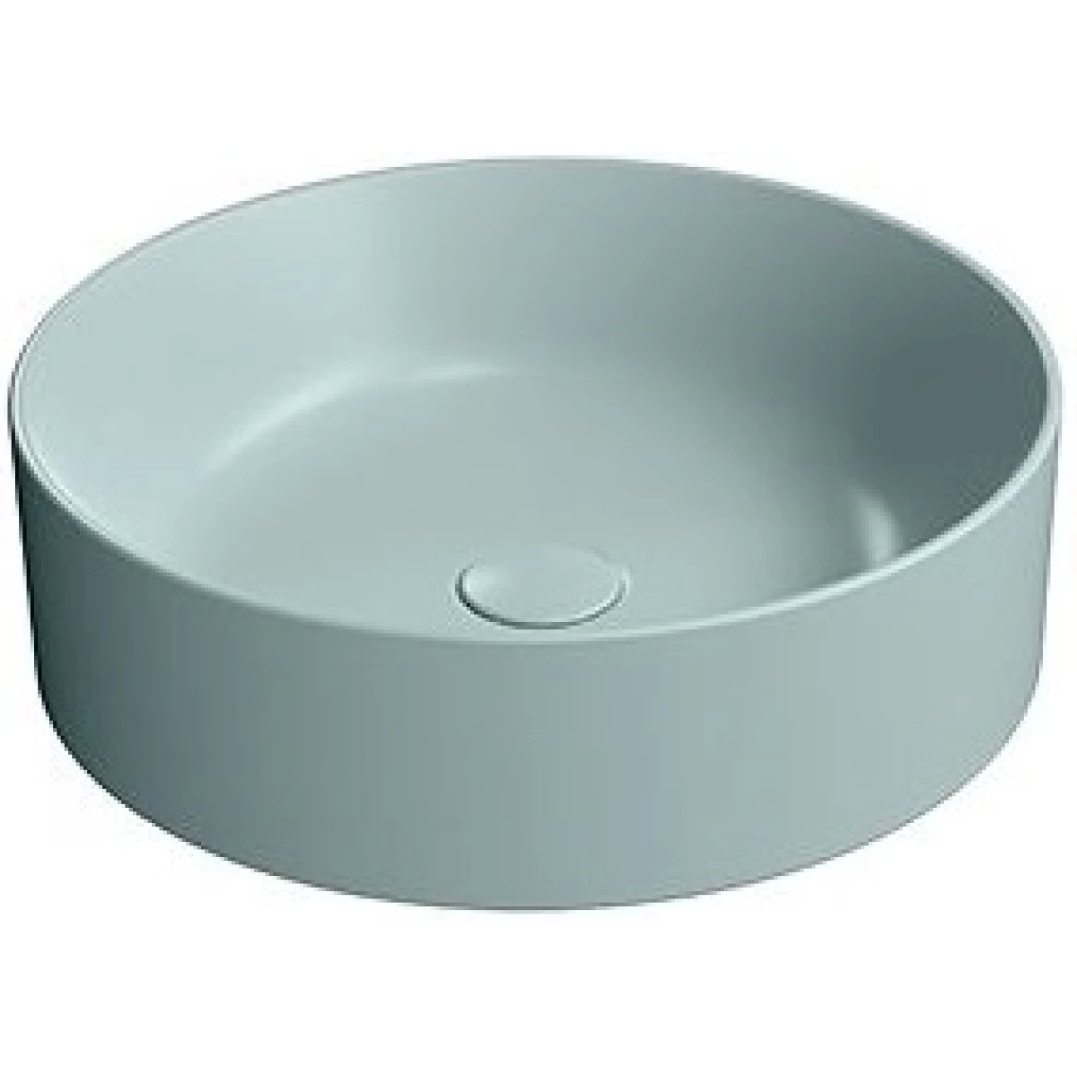 Раковина накладная круглая GSI KUBE X 942715 450 мм х 450 мм, без отверстия под смеситель, без перелива, цвет Ghiaccio Matte