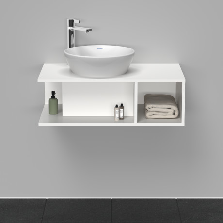 Тумба подвесная под раковину DURAVIT D-Neo DE491801818 800 мм х 480 мм, с консолью, с открытой полкой справа, белый матовый