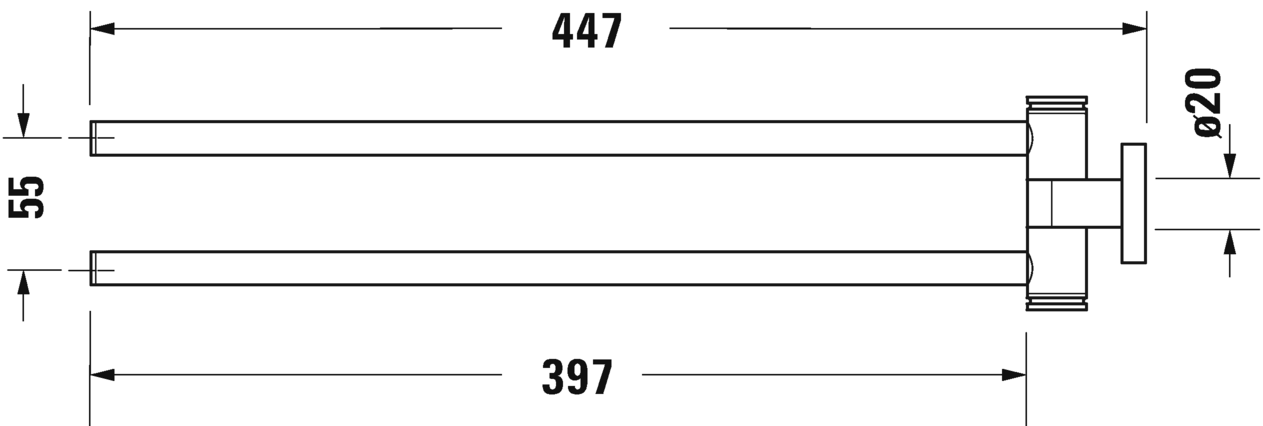 Двойной поворотный держатель для полотенца Duravit D-Code 0099221000 хром