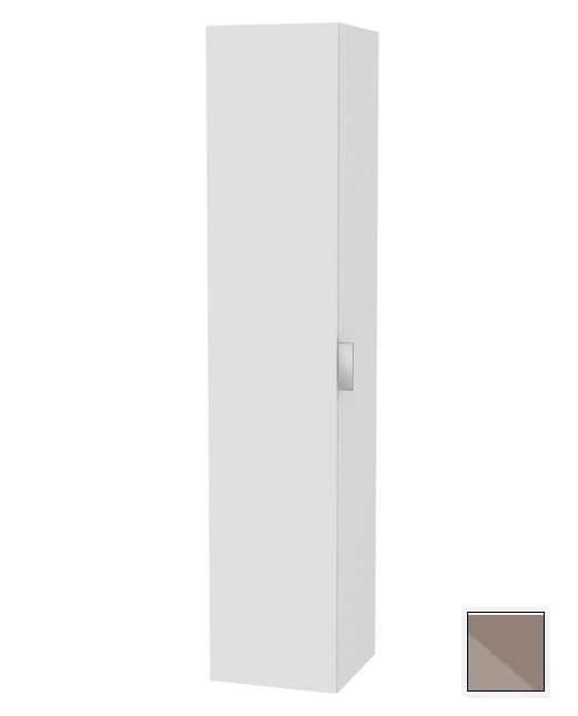 Шкаф - пенал высокий подвесной KEUCO EDITION 11 31330 140001 петли слева, 4 стеклянные полки, корпус матовый лак/фасад глянцевое стекло, трюфель
