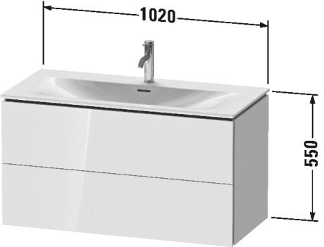 Тумба подвесная под раковину Duravit L-Cube LC630802222 белый глянцевый