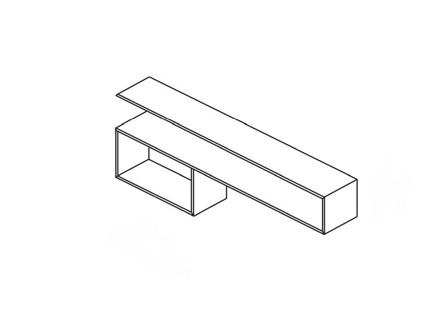 Комплект из трёх полок "Snake" для ванной комнаты BMT IKON IK-12.1   1200х1170х150 мм, Grigio Antracite Opaco/Белый матовый