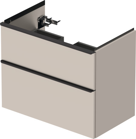 Тумба подвесная под раковину DURAVIT D-Neo DE435709191 784 мм х 452 мм, с выдвижным ящиком и выдвижным отделением, бетонно-серый матовый