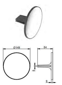Зеркало косметическое KEUCO Royal Modular 2.0 800900000000200 для зеркального шкафа, тёмно-серое