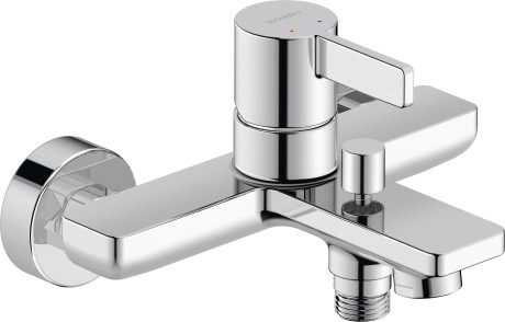Cмеситель однорычажный для ванны DURAVIT D-Neo DE5230000010 стандартного монтажа, с переключателем и клапаном обратного тока, хром