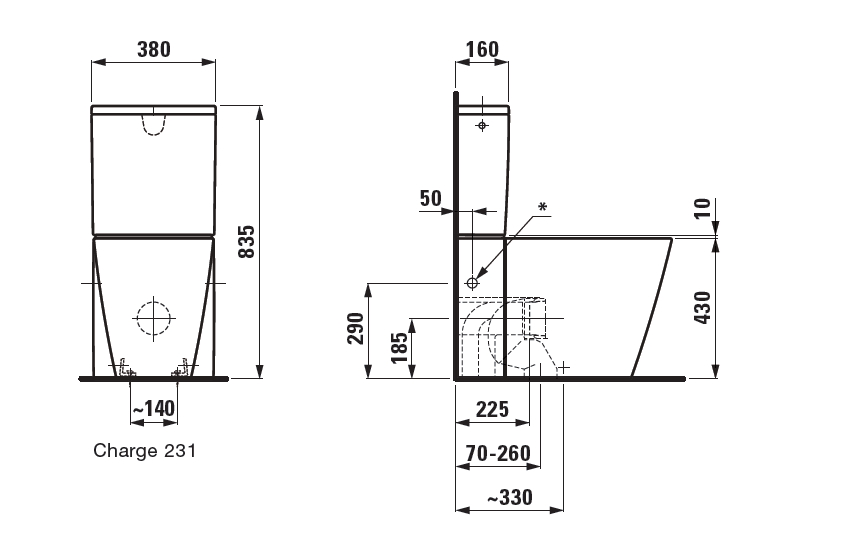 Напольный унитаз  Kartell by Laufen  8.2433.7.000.231.1 безободковый (rimless), круглая форма сиденья, с боковым подводом воды