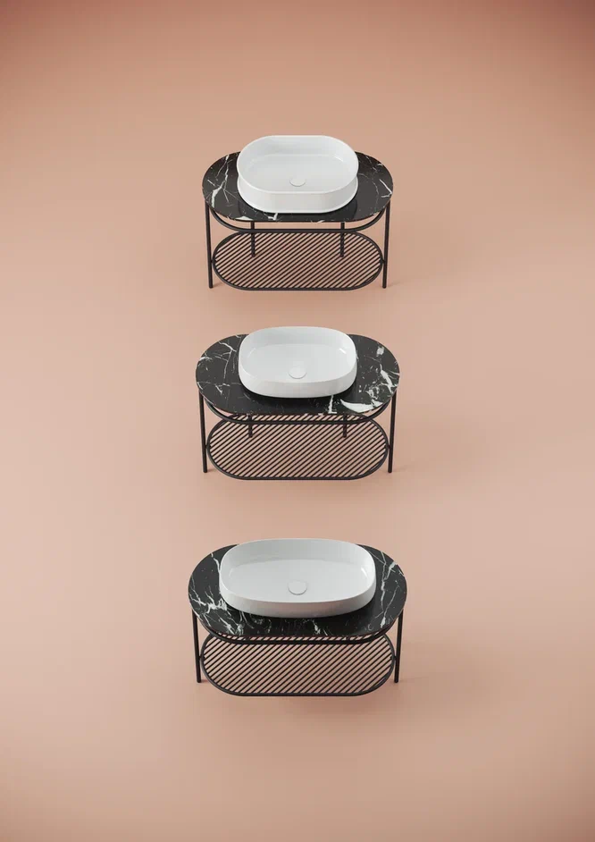 Раковина накладная ARTCERAM COGNAC COL005 17 00 680 мм х 350 мм, без отверстия под смеситель, без перелива, чёрный матовый