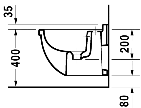 Подвсеное биде Duravit Starck 3 2231150000 с переливом, белое