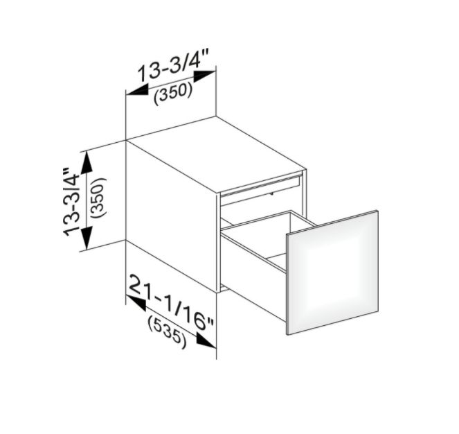 Тумба боковая подвесная KEUCO EDITION 11 31320 890100 с одним выдвижным фронтом, с внутренней светодиодной подсветкой, корпус/фасад шпон, светлый дуб