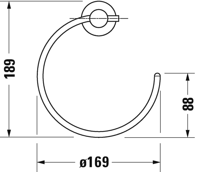 Кольцо для полотенца Duravit D-Code 0099211000  хром