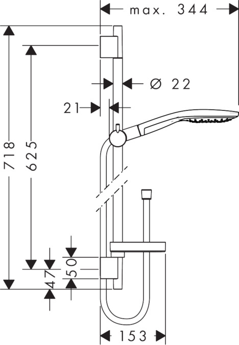 Душевой гарнитур Hansgrohe Raindance Select S 150 3iet Unica'S 27802000 с мыльницей хром