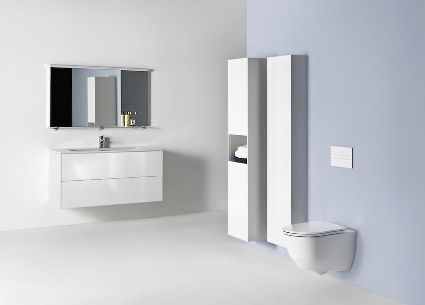 Тумба с раковиной  Laufen   Base for Pro S  8.6496.3.261.104.1   120 см, подвесная, 2 ящика, цвет белый глянцевый