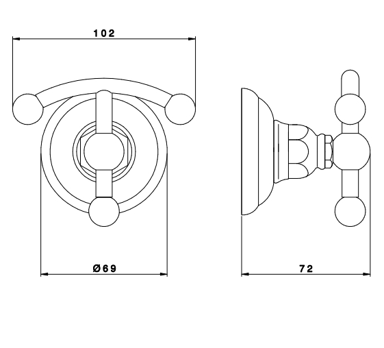 Крючок для халата/полотенца NICOLAZZI Classici  1481CR Хром
