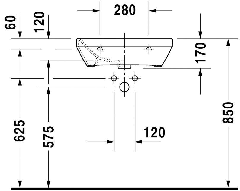 Раковина подвесная Duravit Durastyle 2324550000 55х44см