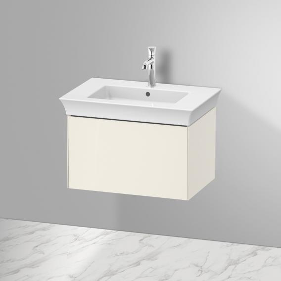 Тумба подвесная DURAVIT White Tulip WT42410H4H4 458 мм х 684 мм, с одним выдвижным ящиком, скандинавский белый глянцевый