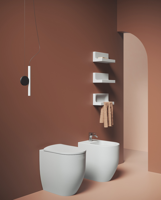 Унитаз приставной безободковый ARTCERAM Monet Plus MNV003 01 00 540 мм х 360 мм х 480 мм, c покрытием Saniglaze, смыв Whirl-Flush, с креплением, цвет Белый глянцевый