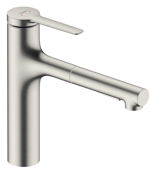 Смеситель однорычажный для кухни с вытяжным душем HANSGROHE ZESIS M38 2 JET 74801800 160 мм, под сталь