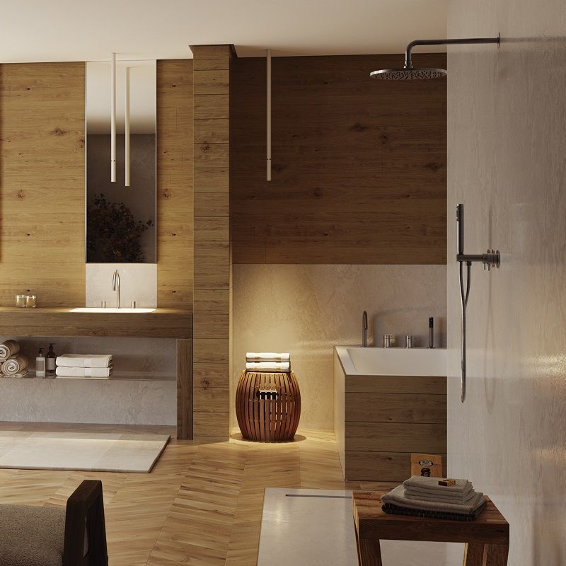 Настенный верхний душ c кронштейном BOSSINI NOBU INH031.075 280 мм, из стали Inox, цвет Матовая нержавеющая сталь