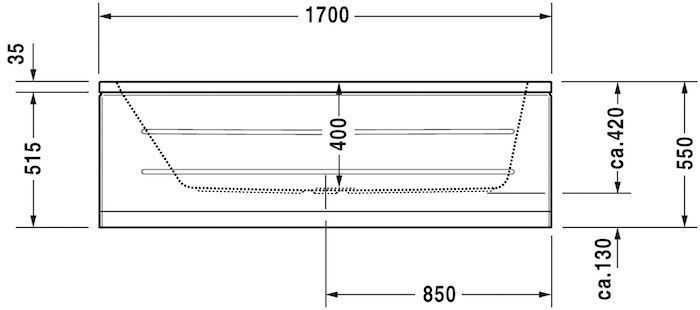 Акриловая встраиваемая ванна Duravit D-Code 700097000000000 1700 х 700