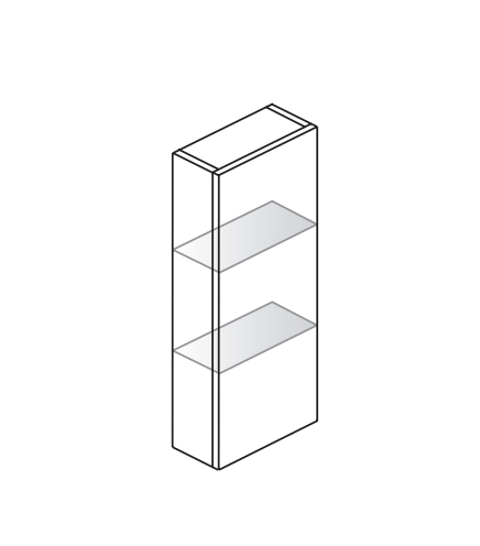 Шкаф-пенал для ванной комнаты BMT Galaxy 907 501 CLB 01 426   250х972х170 мм, 2 полками и дверью, цвет  Grigio Bromo Opaco