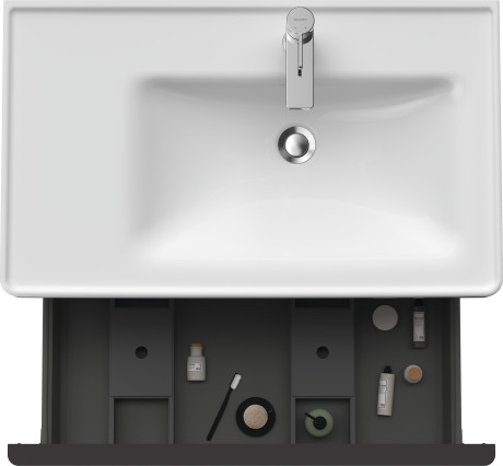 Тумба подвесная под раковину DURAVIT D-Neo DE425502121 784 мм х 452 мм, с одним выдвижным ящиком, орех тёмный